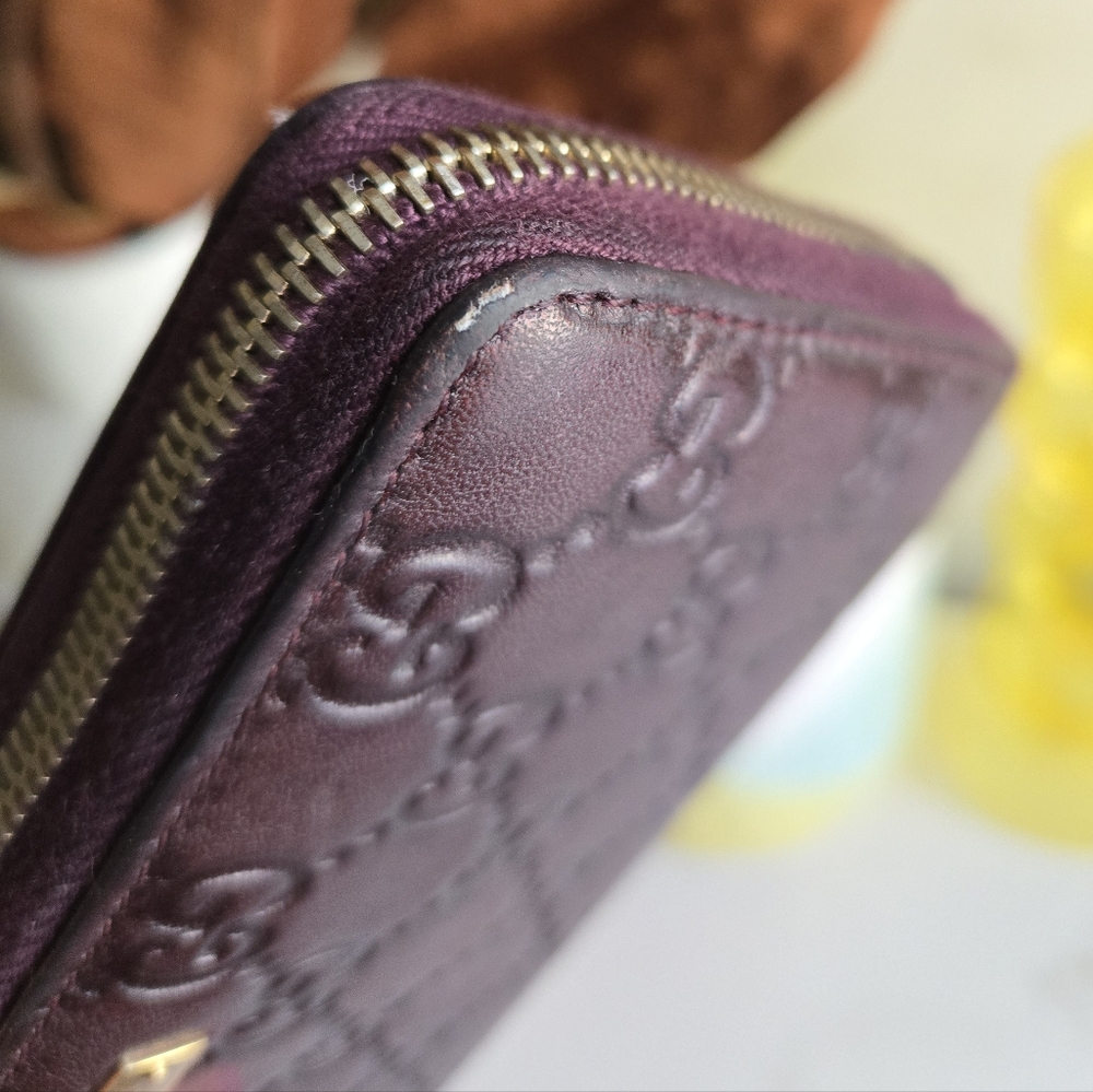 GUC Gucci Guccissima Brown Leather Long Continental Zip-around Wallet - Picture 5 of 14
